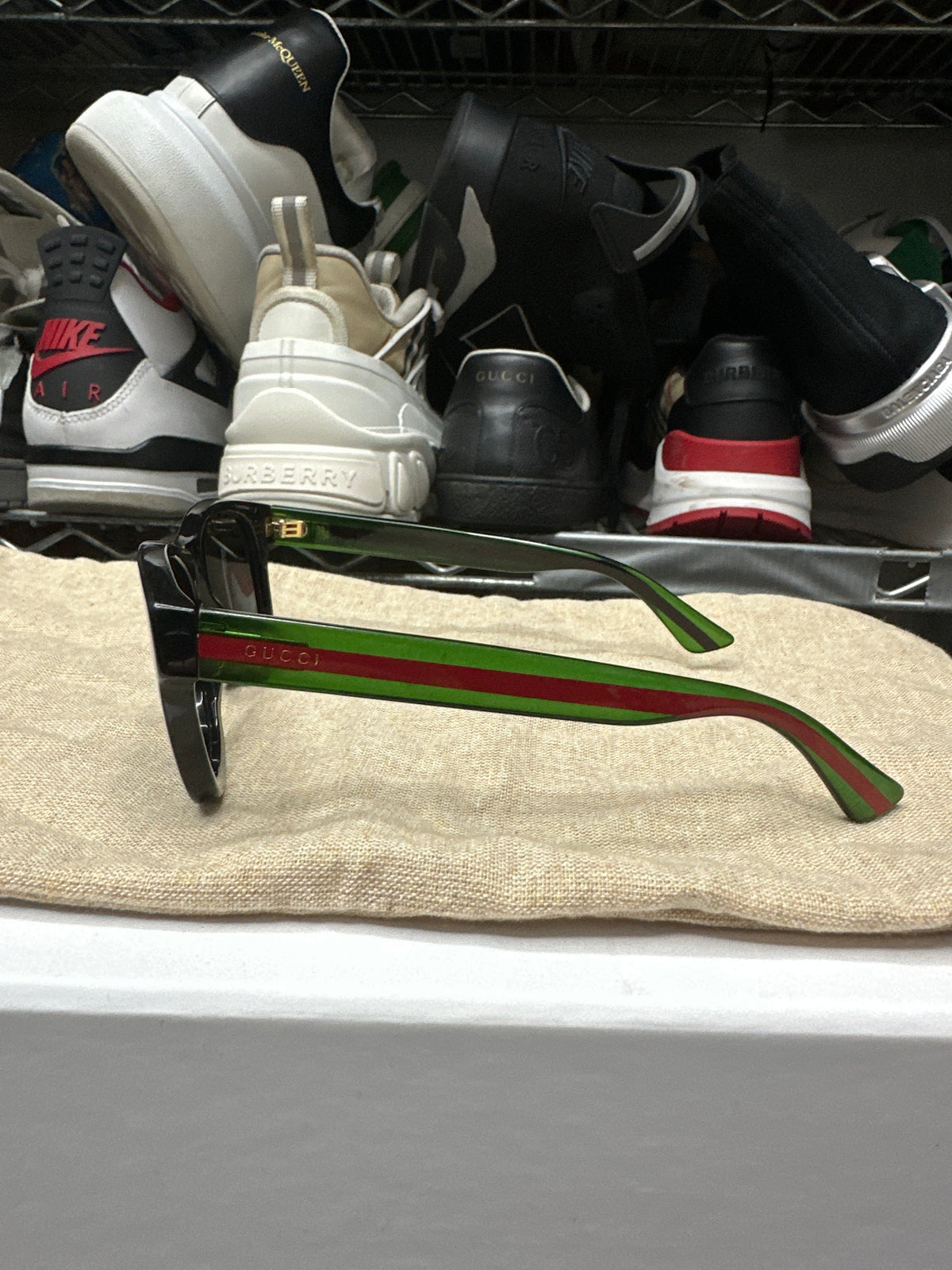 Gucci Square Glasses Blk/Grn/Red Preloved