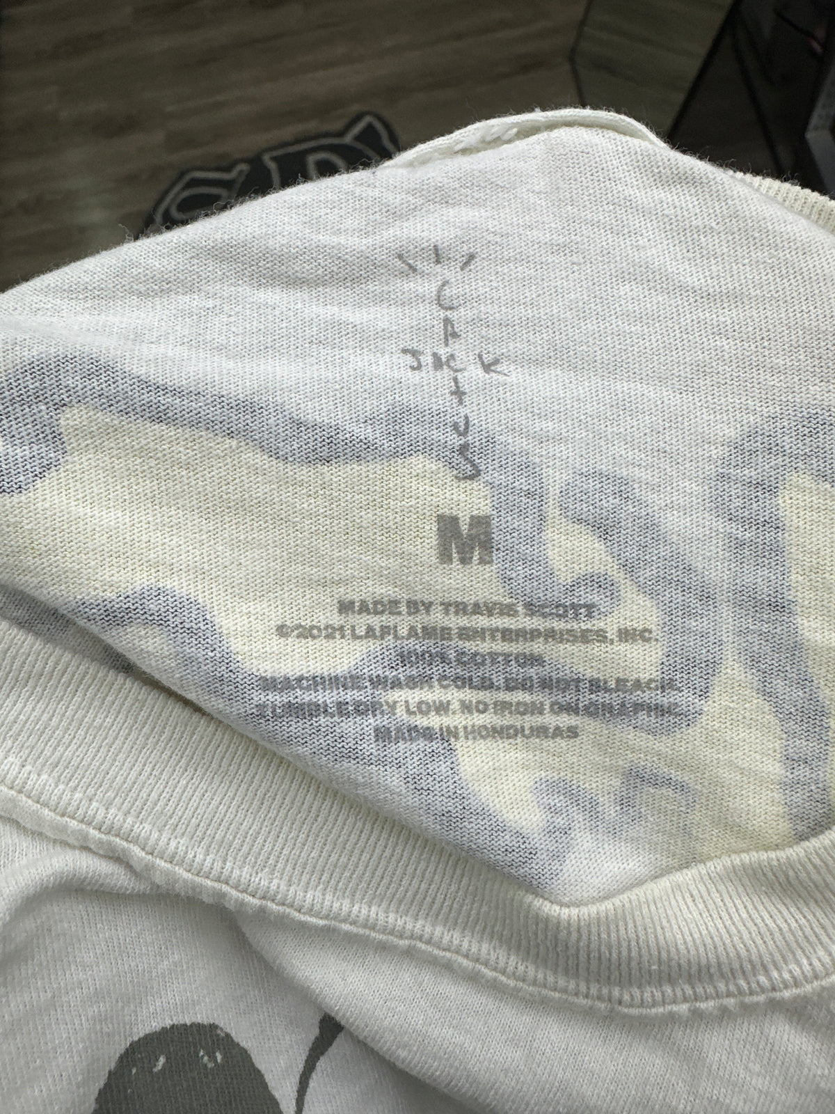 Travis Scott X Kaws White T-Shirt Preloved