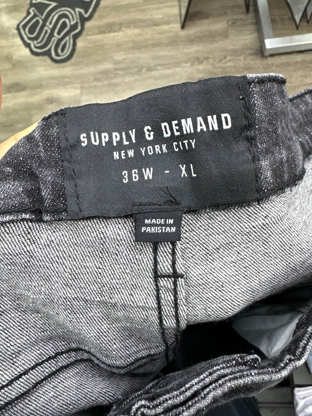 Supply & Demand Black Paint Splattered Black Pants Preloved