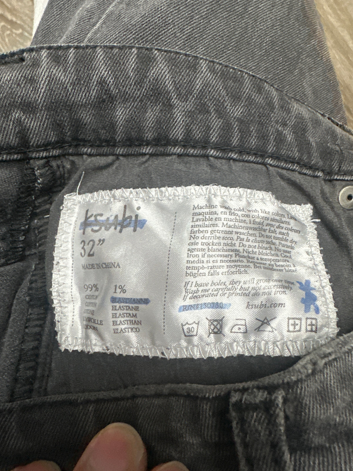 Ksubi Grey Jeans Distressed Preloved
