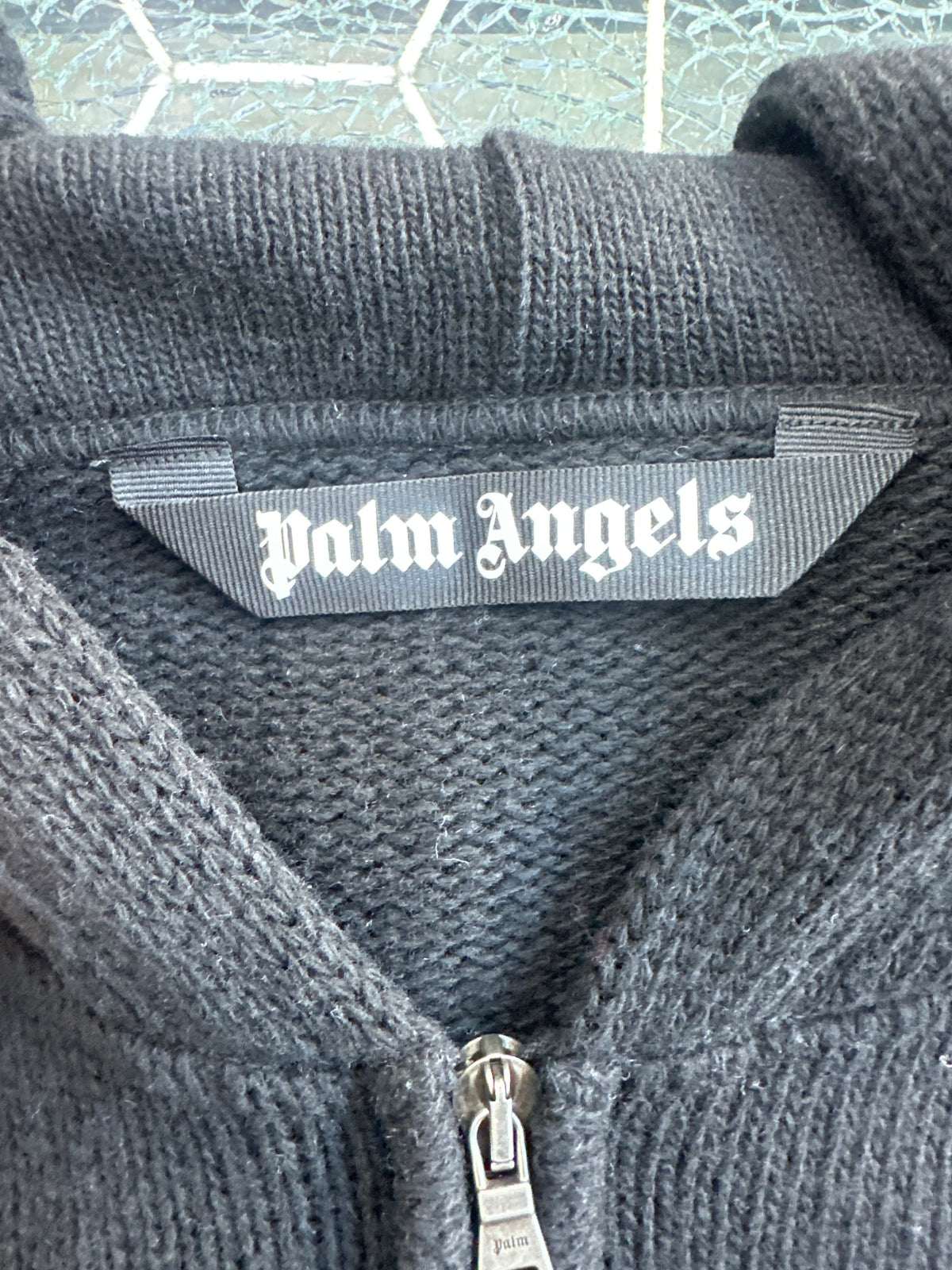 Palm Angels Knit Zip Up Hoodie Black Preloved