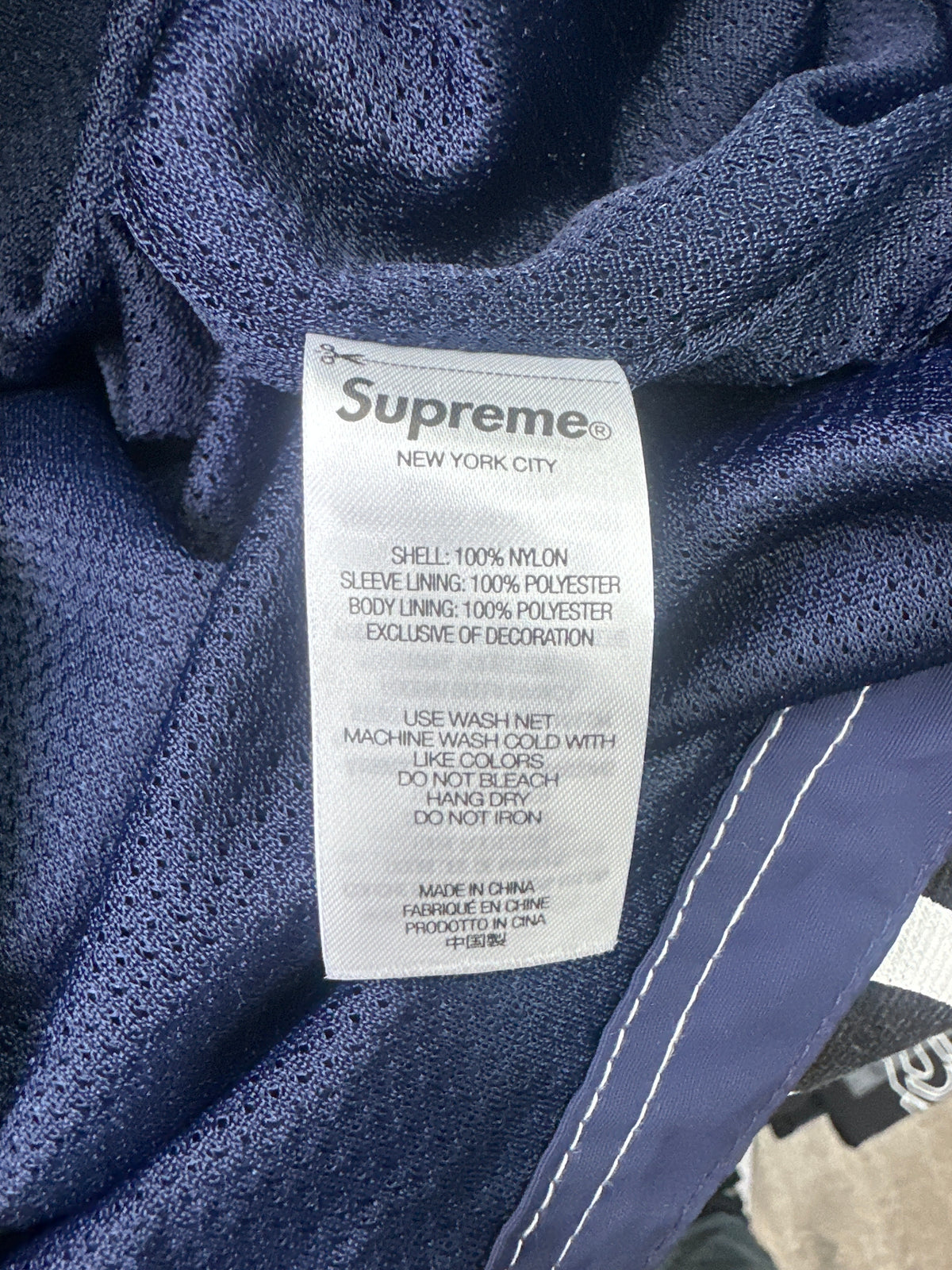Supreme Spellout Track Jacket Navy Preloved