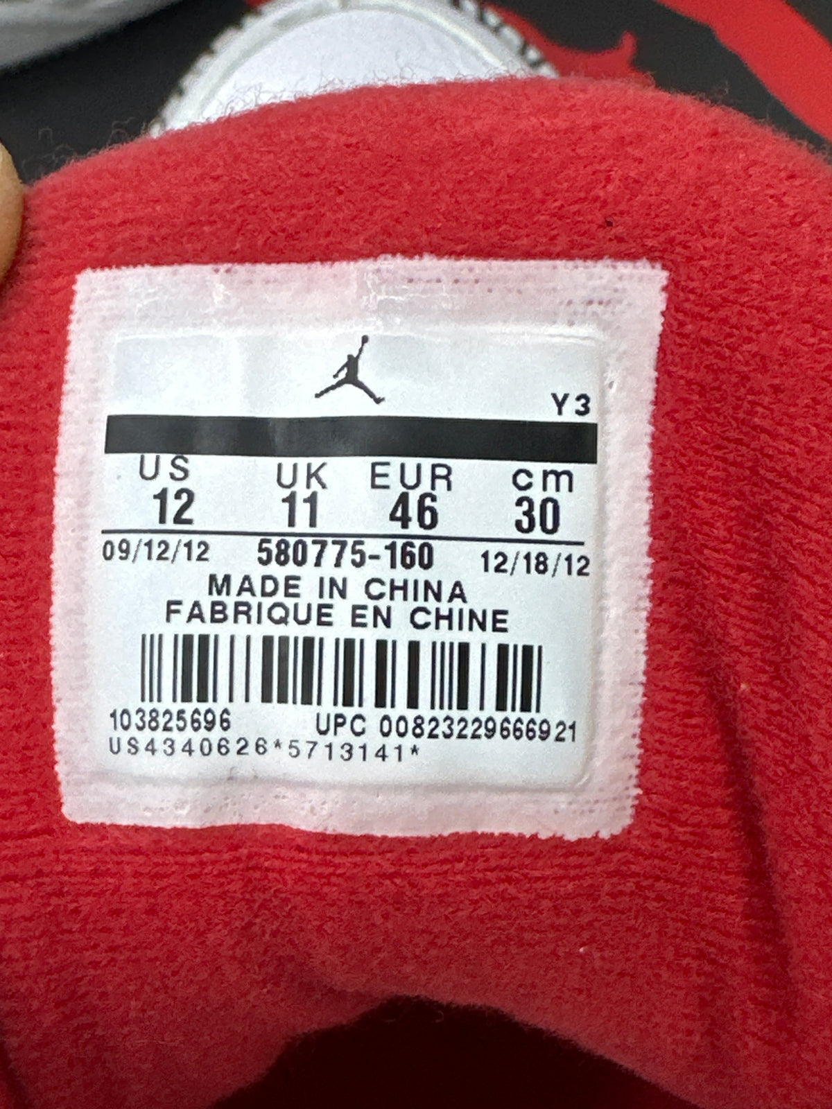 Jordan 3 White Cement Preloved Size 12