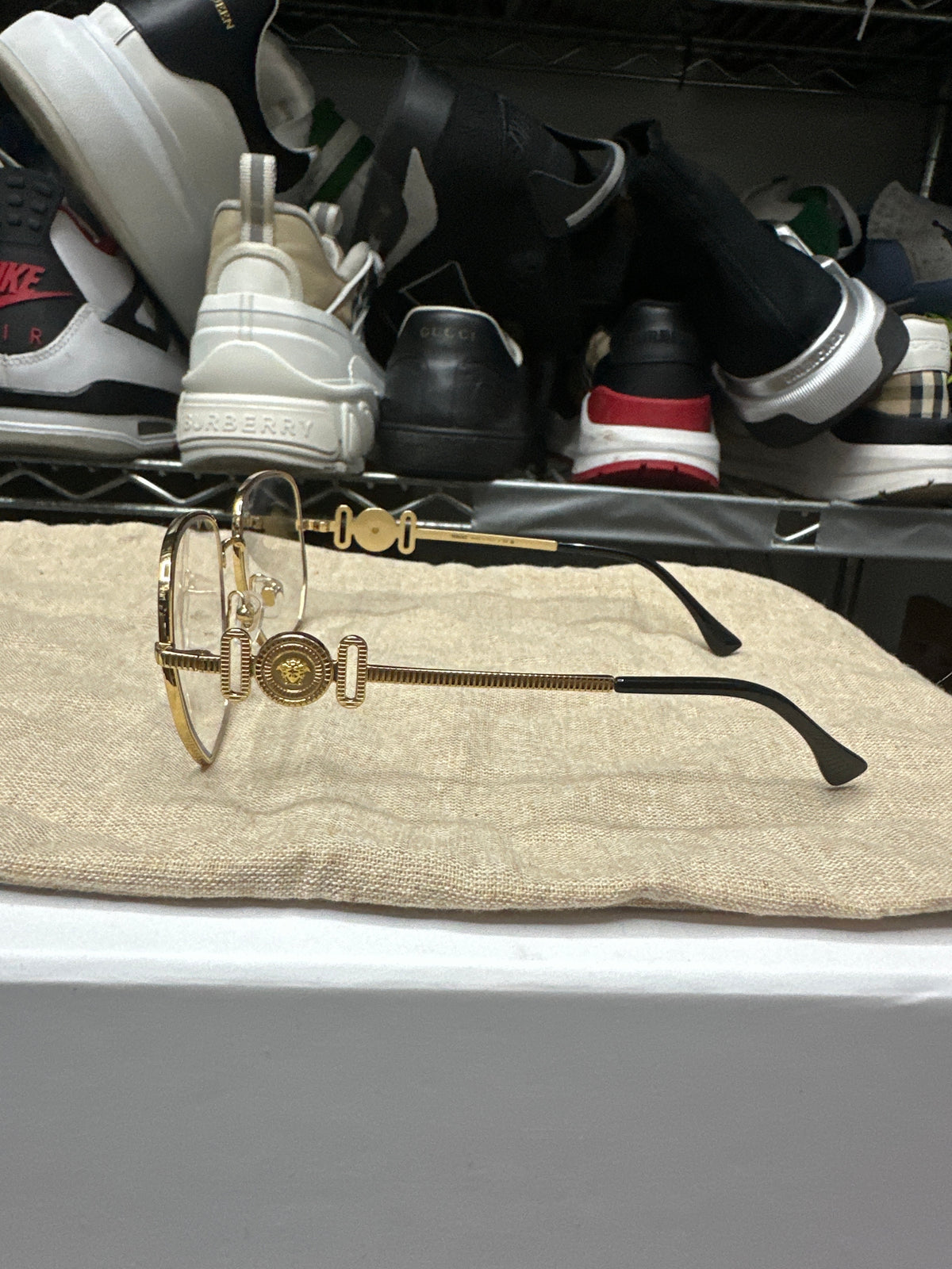 Versace VE1283 Blk/Gold Medusa Temples Preloved