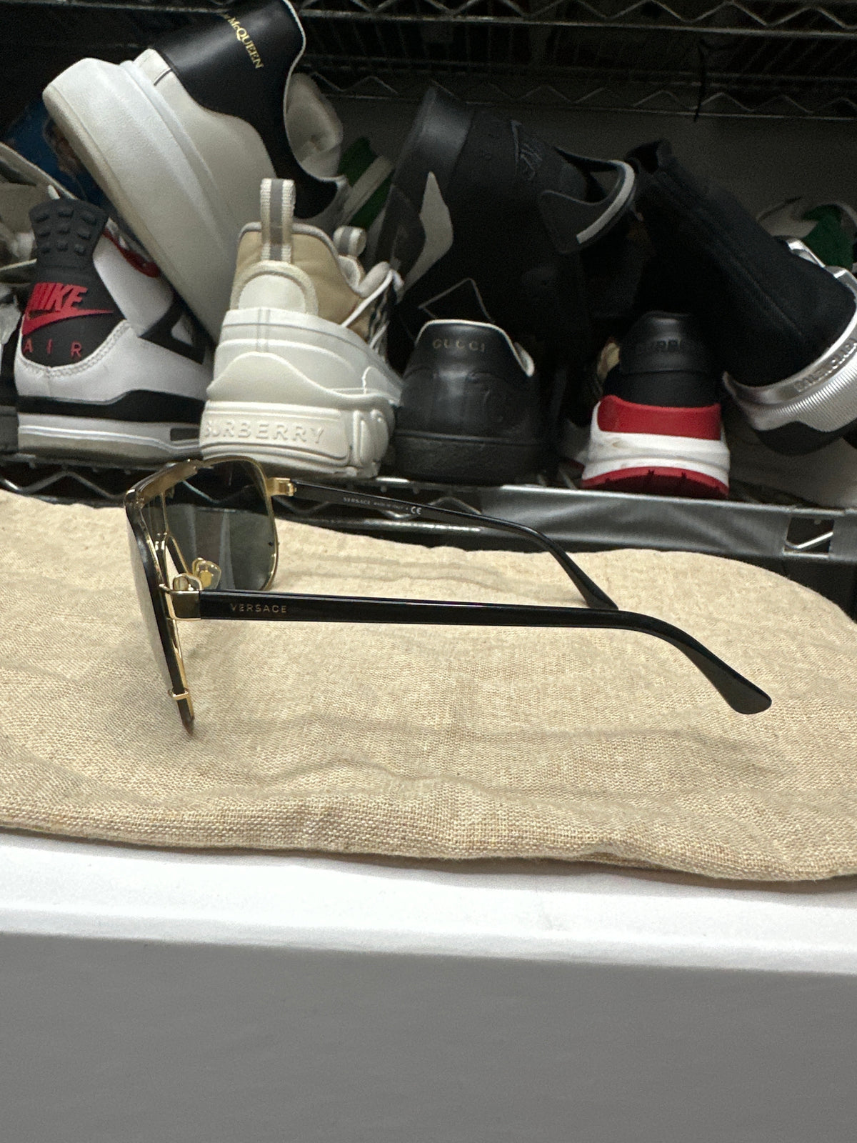 Versace Shield Glasses Blk/Gold Preloved