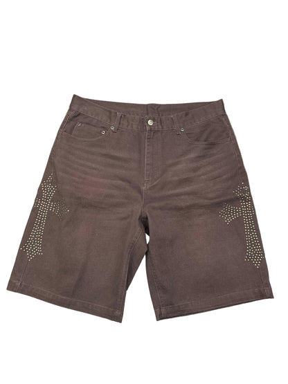 Route To Riches Jean Shorts Brown Preloved