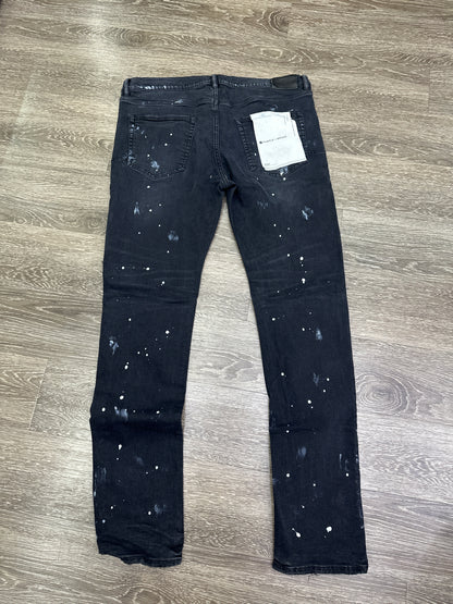 Purple Brand Black knee Blowout Jeans W/Paint Splatter Preloved
