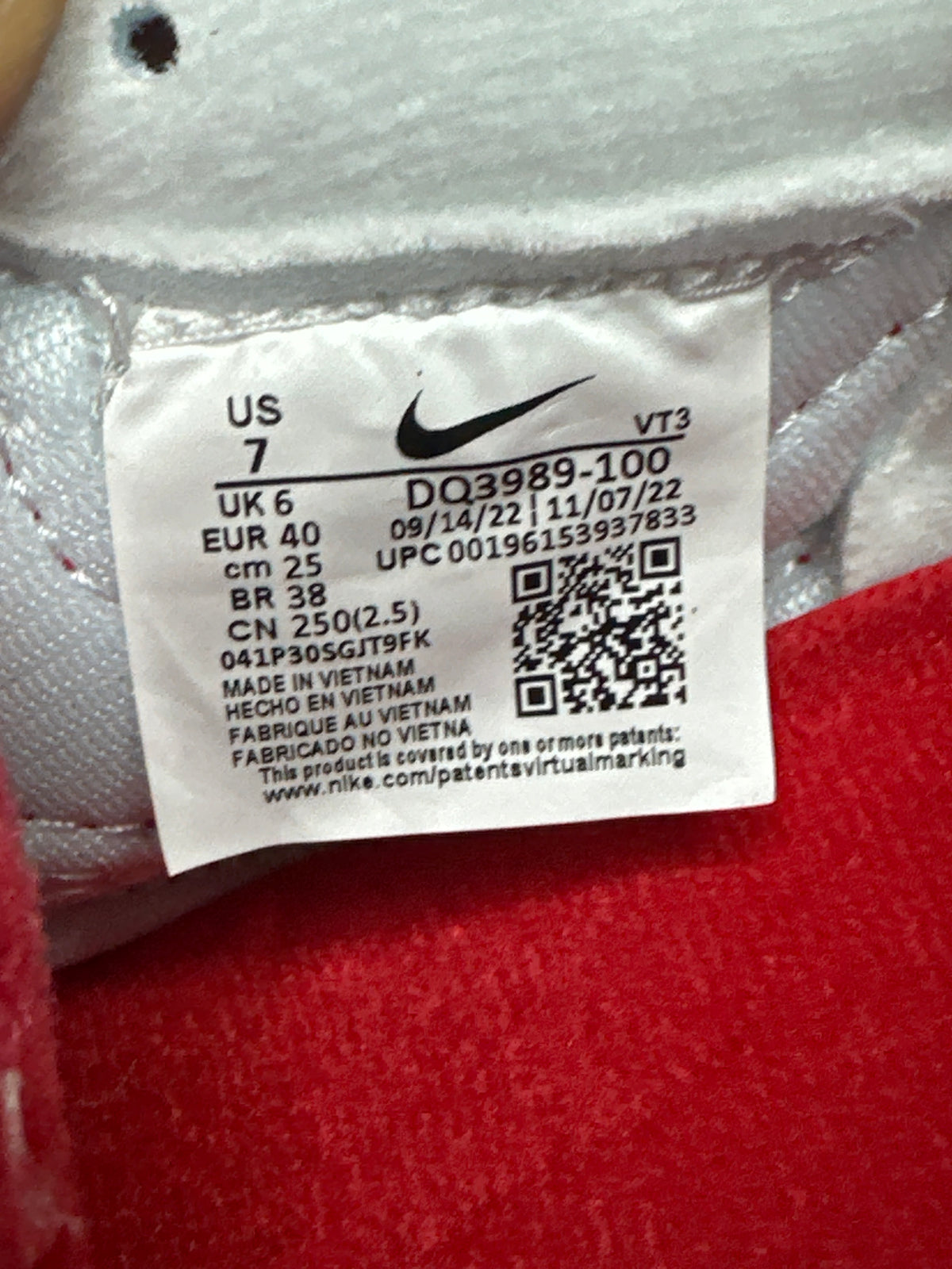 Nike Air Max 1 Big Bubble Sport Red Size 7