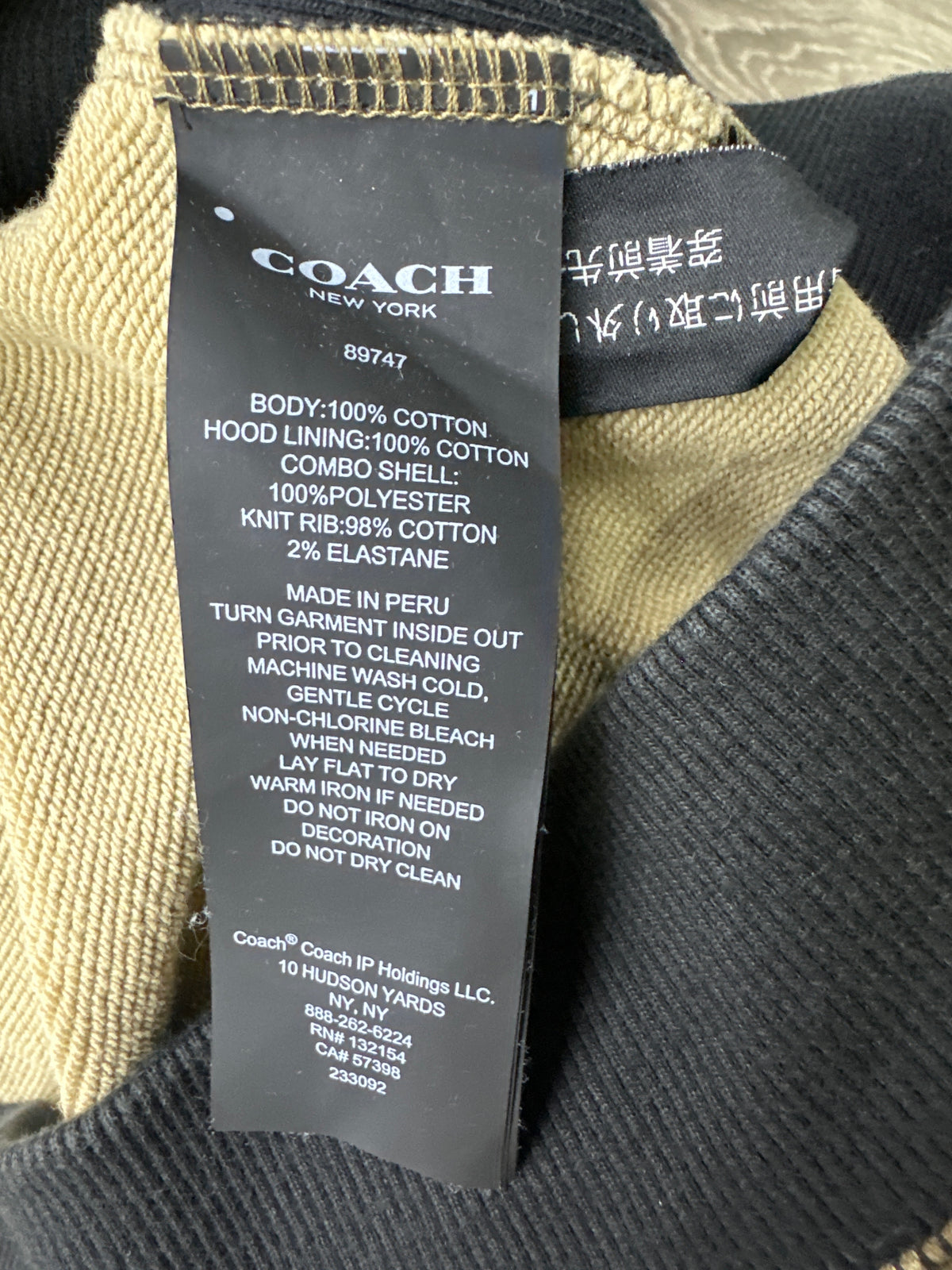 Coach Hoodie Tan Preloved
