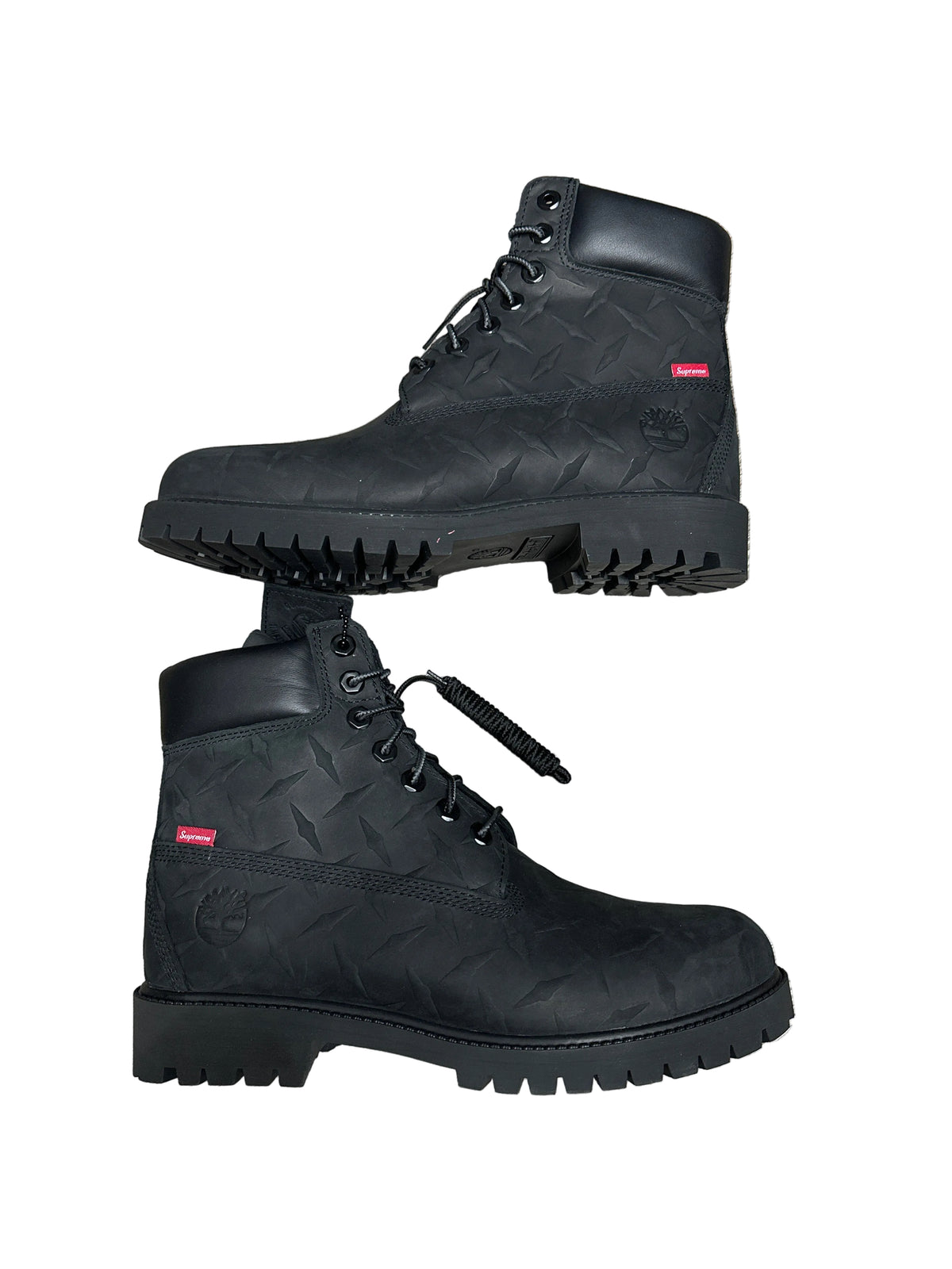 Supreme X Timberland Embossed Diamond Plate Black New