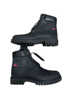 Supreme X Timberland Embossed Diamond Plate Black New