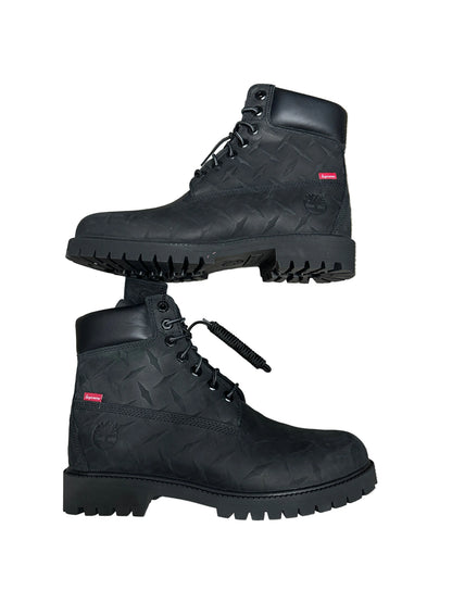Supreme X Timberland Embossed Diamond Plate Black New