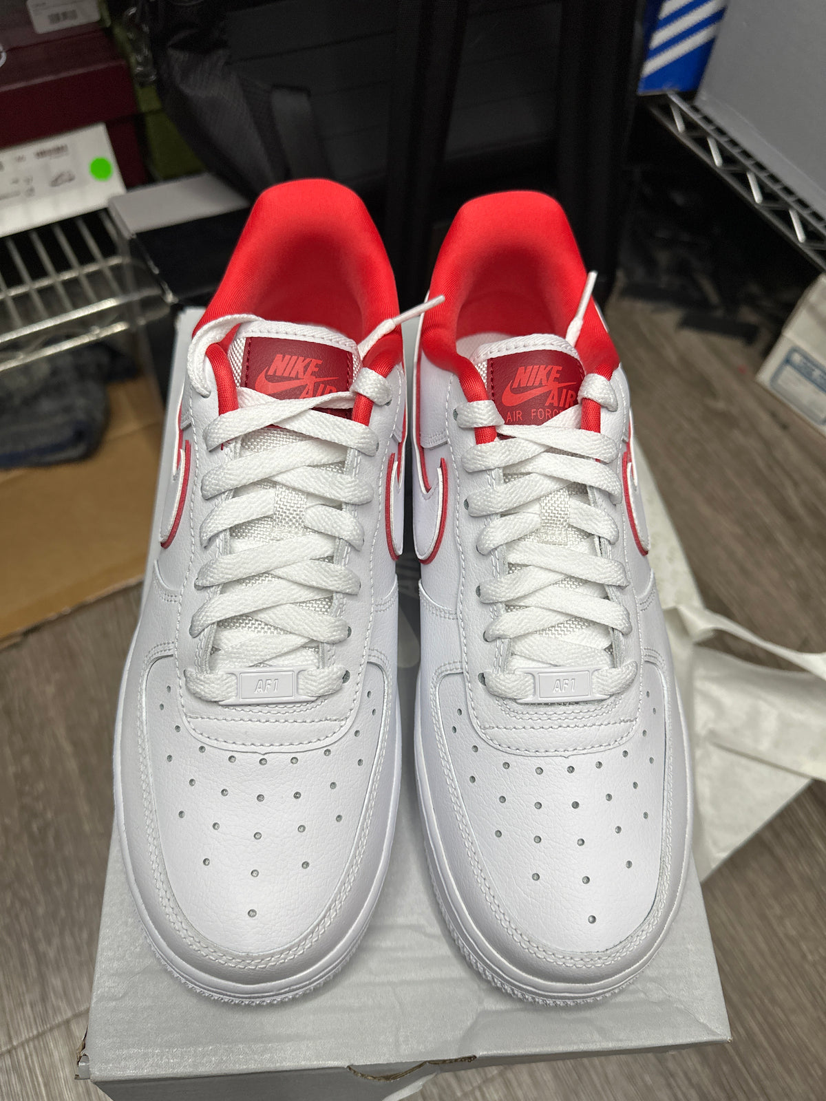 Air Force 1s Contrast Stitch- White University Red New