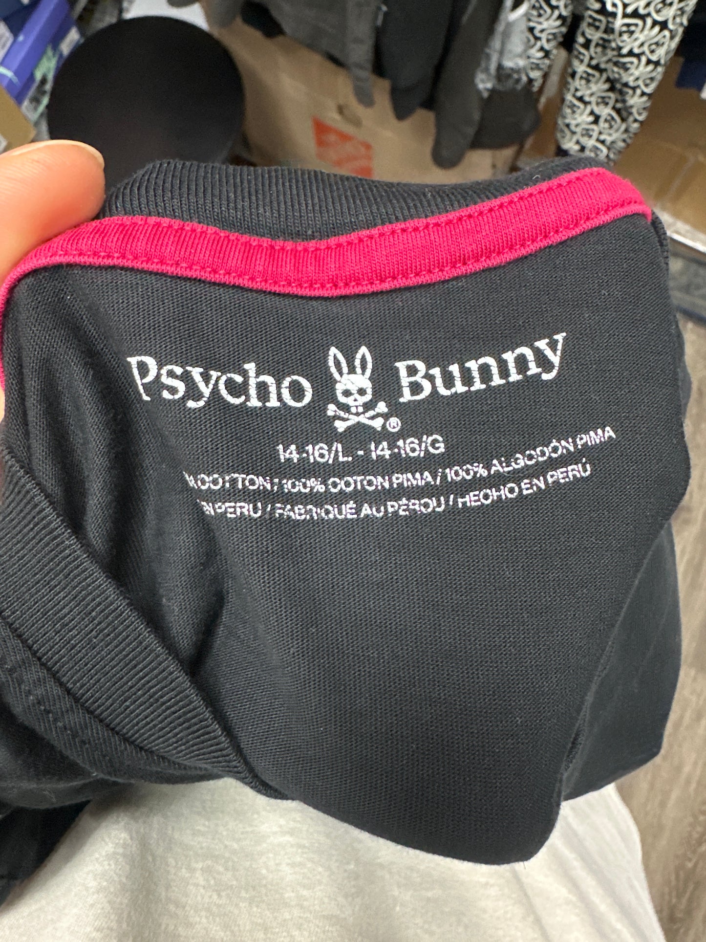 Psycho Bunny Kids Black/Black Logo Tee Preloved
