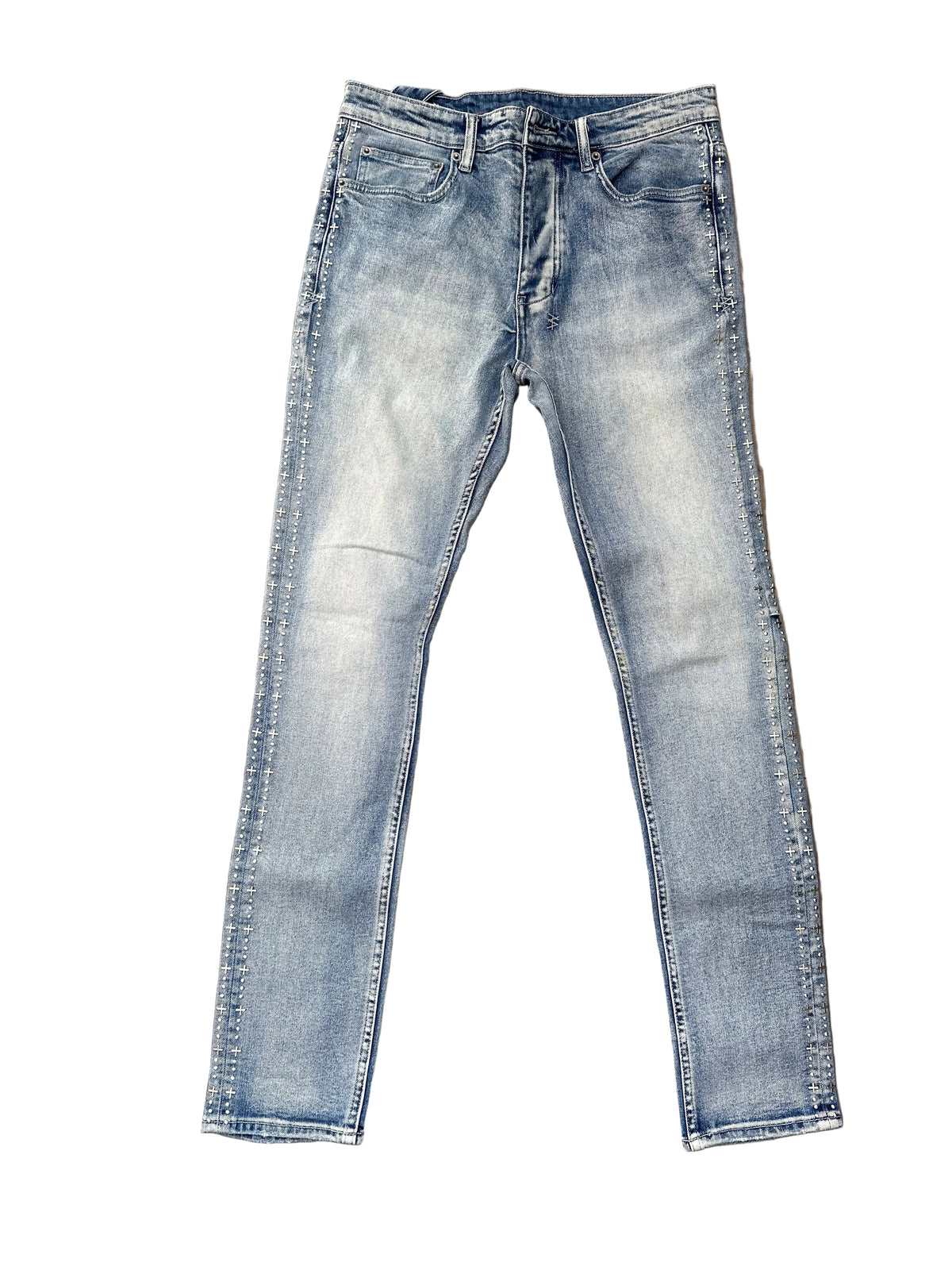 Ksubi Jeans Light Wash Metallic Crosses Preloved