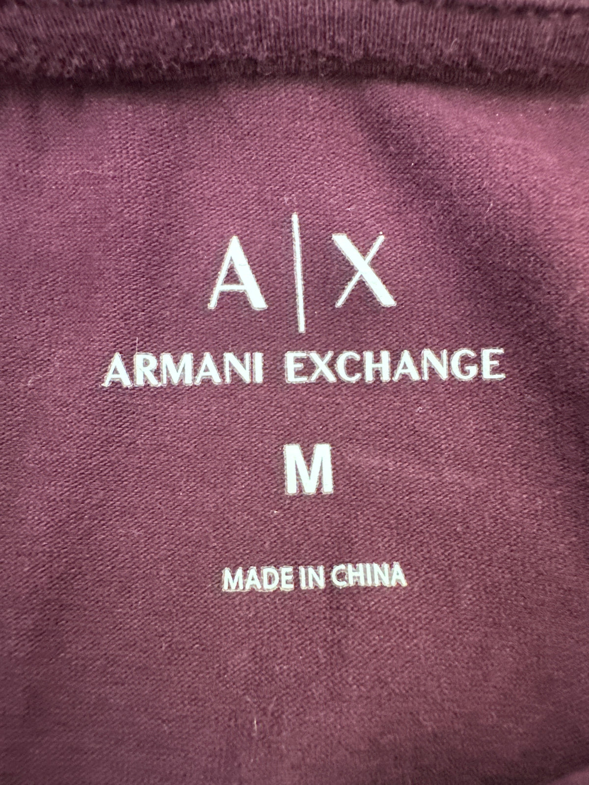Armani Exchange Polo Tee Burgundy Preloved