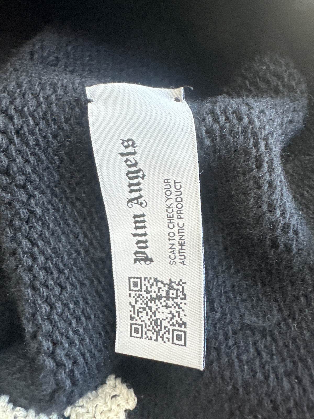 Palm Angels Knit Zip Up Hoodie Black Preloved