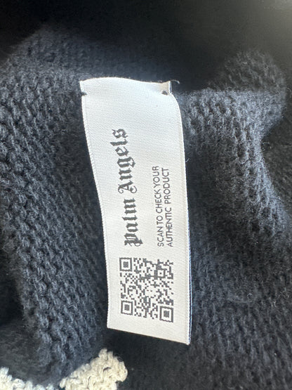 Palm Angels Knit Zip Up Hoodie Black Preloved
