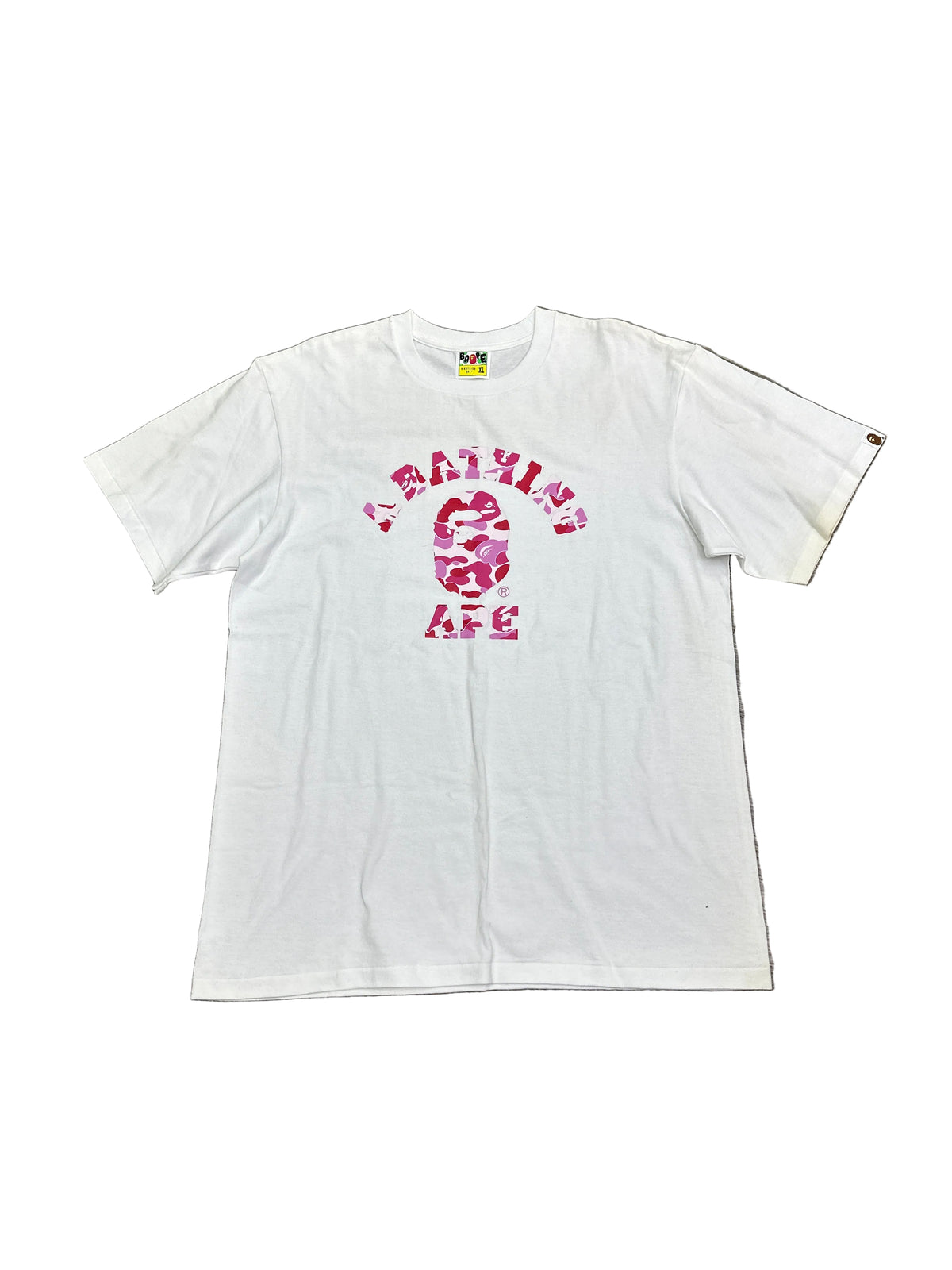 Bape ABC Pink Camo College White T-Shirt