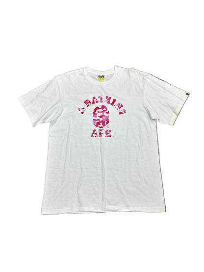 Bape ABC Pink Camo College White T-Shirt