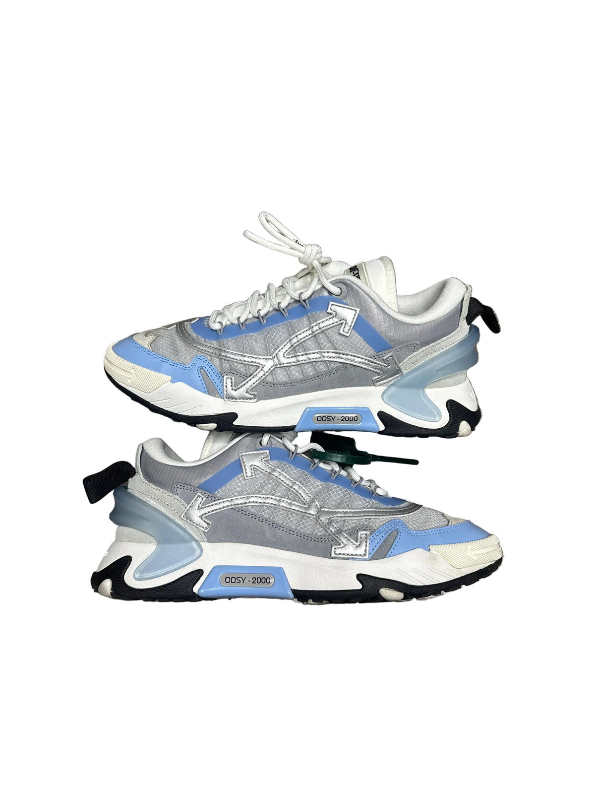 Off-White Odsy-2000 Silver Tone Sky Blue Preloved Size 10