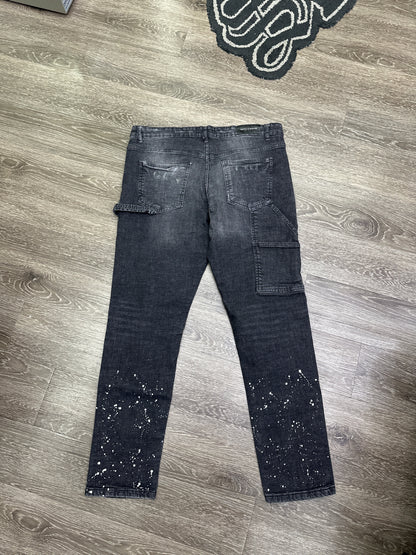 Supply & Demand Black Paint Splattered Black Pants Preloved