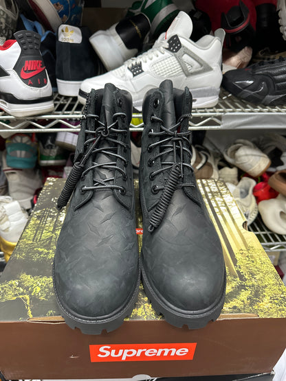 Supreme X Timberland Embossed Diamond Plate Black New
