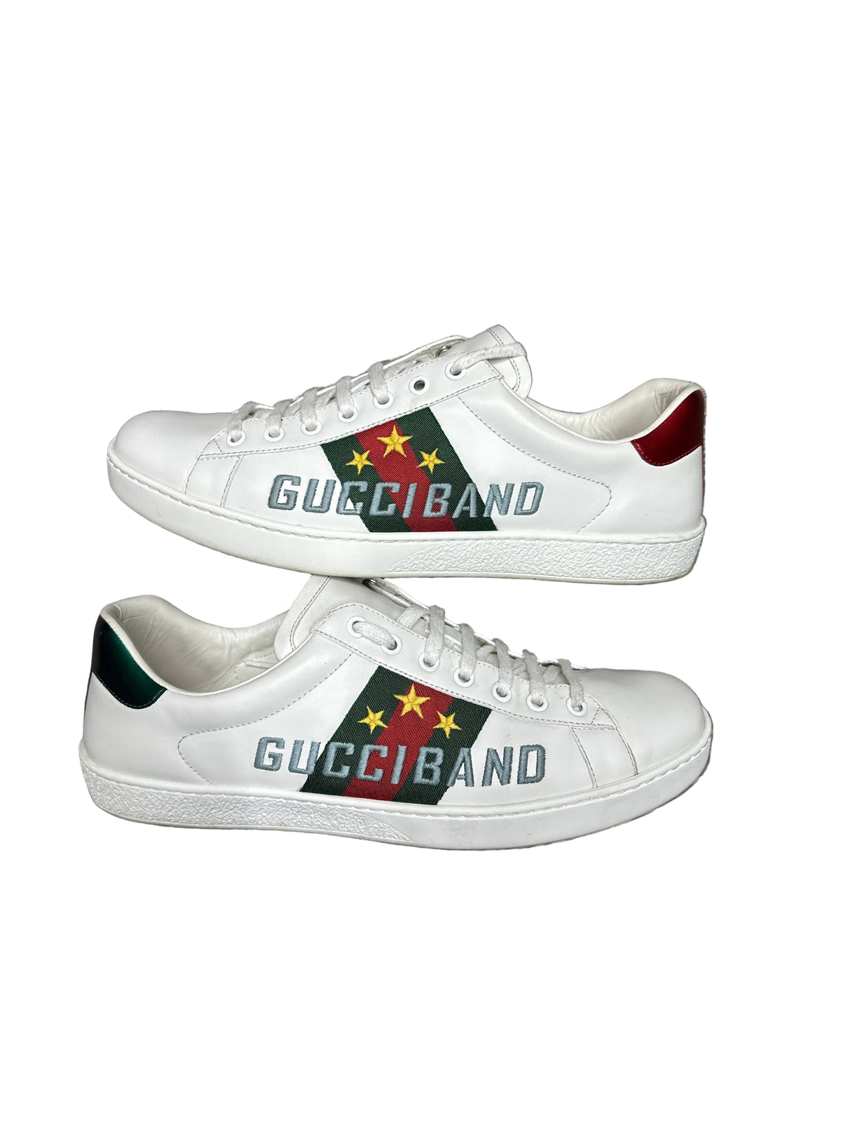 Gucci Band Low White/Green/Red Preloved Size 8.5