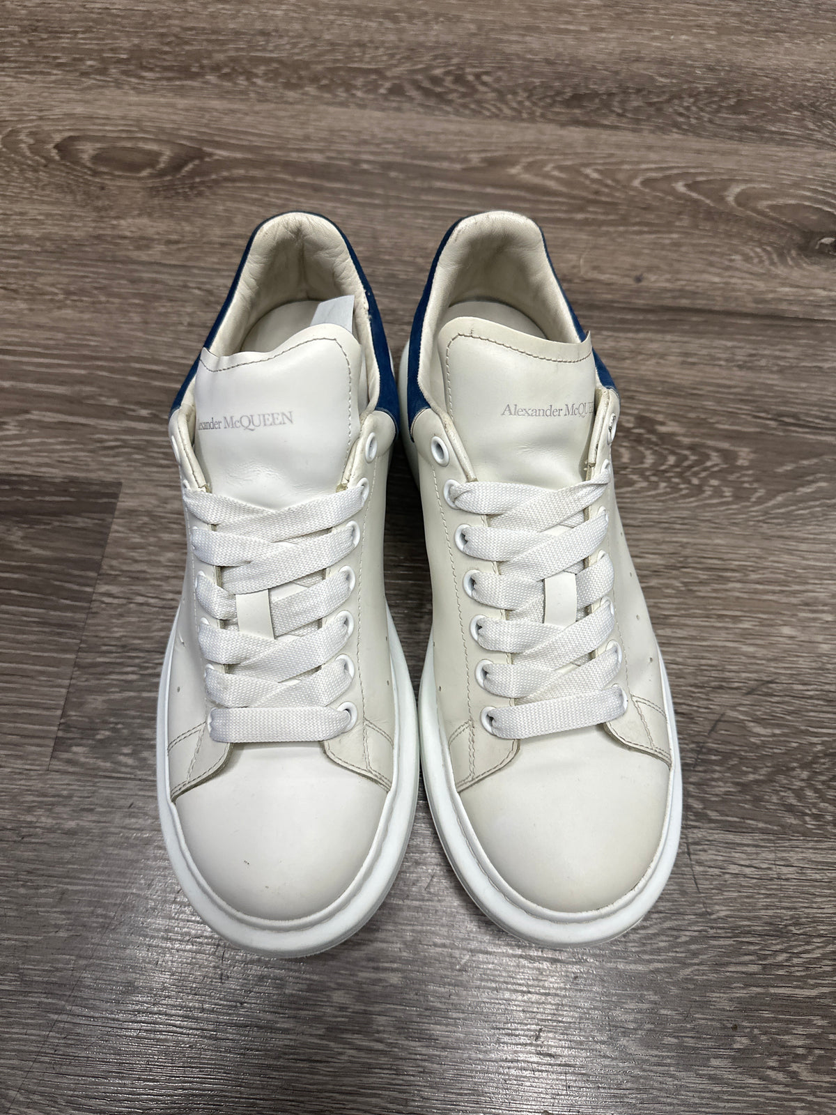 Alexander McQueen White/ Navy Blue Suede Preloved