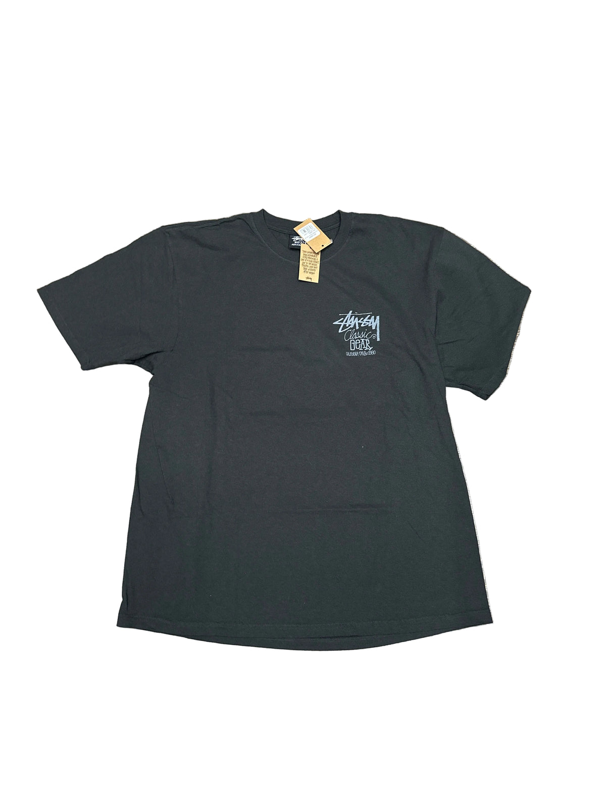 Stussy Classic Gear Black Faded Tee New