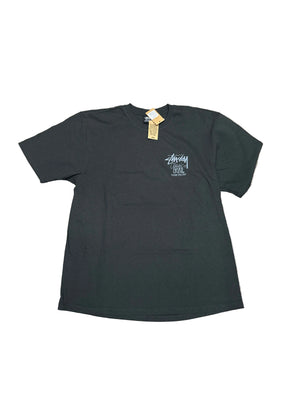 Stussy Classic Gear Black Faded Tee New