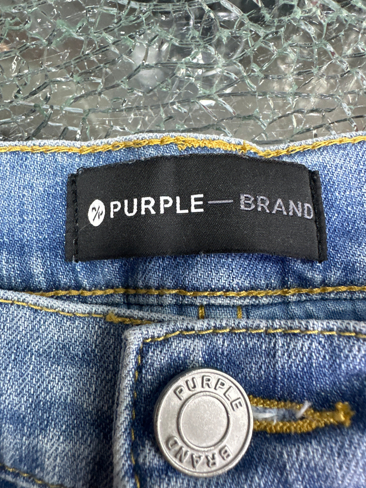 Purple Jeans Light Wash Knee Blowout Preloved