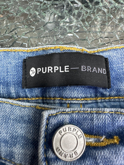 Purple Jeans Light Wash Knee Blowout Preloved