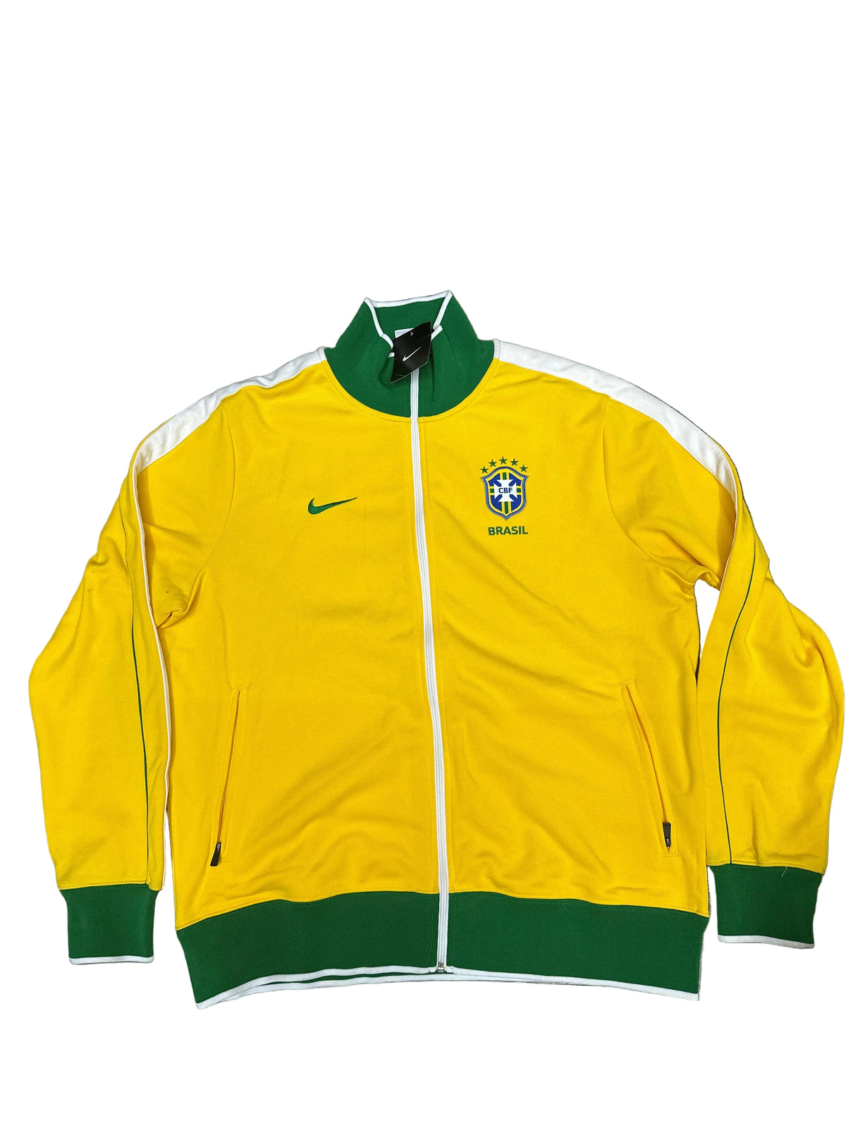 Nike Brasil Zip Up Track Jacket Yellow/Green New