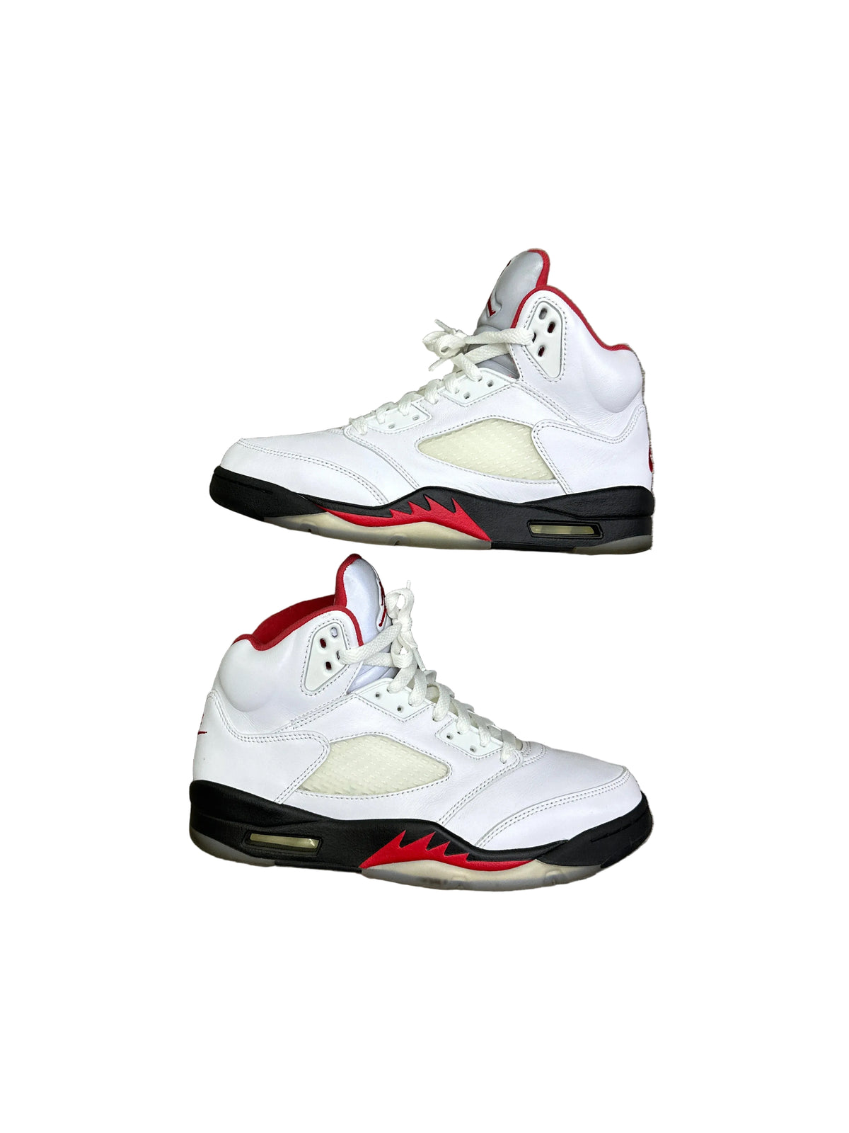 Jordan 5 Fire Red Silver Tongue Preloved Size 8