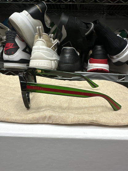 Gucci Square Glasses Blk/Grn/Red Preloved