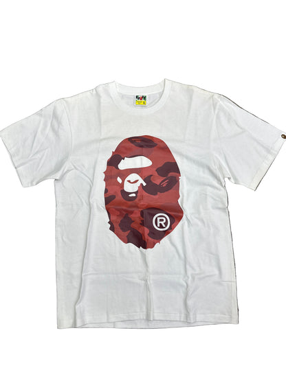 Bape Red Camo Ape Head T-Shirt Preloved