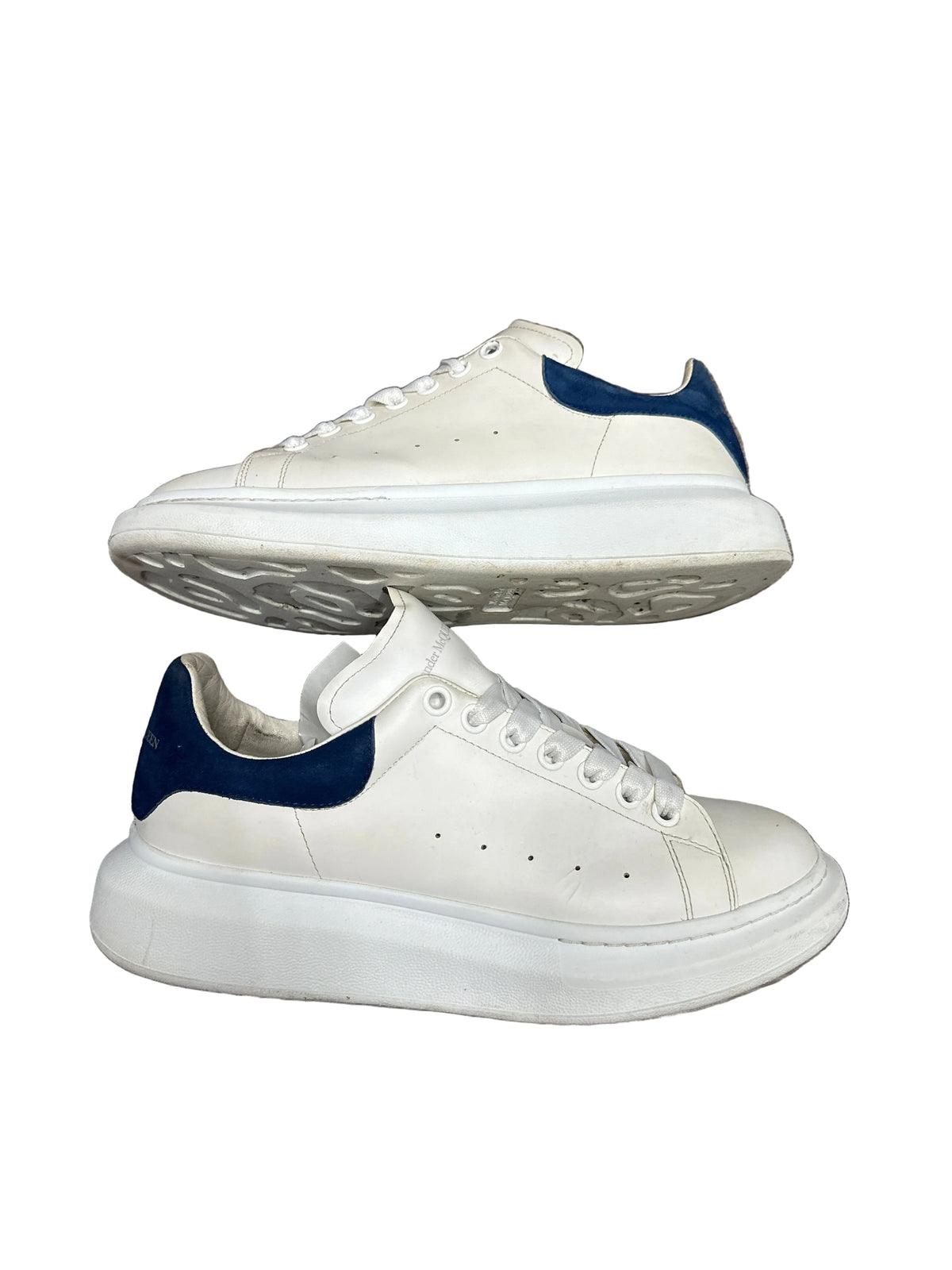Alexander McQueen White/ Navy Blue Suede Preloved