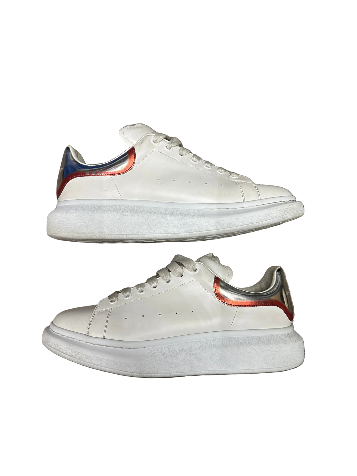 Alexander McQueen White Silver/Red Heel Preloved