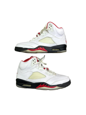 Jordan 5 Fire Red Silver Tongue Preloved Size 8.5