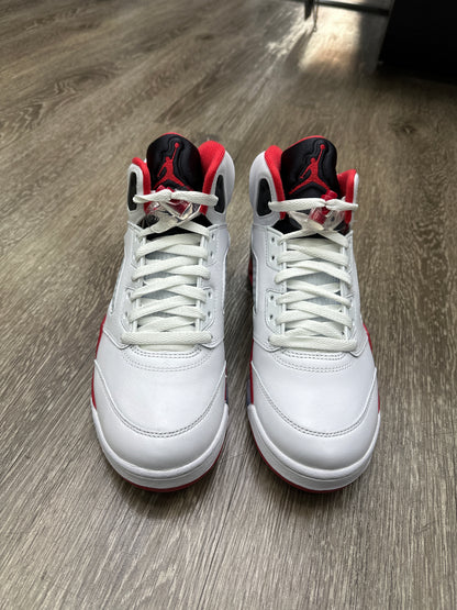 Jordan 5 Fire Red Black Tongue New