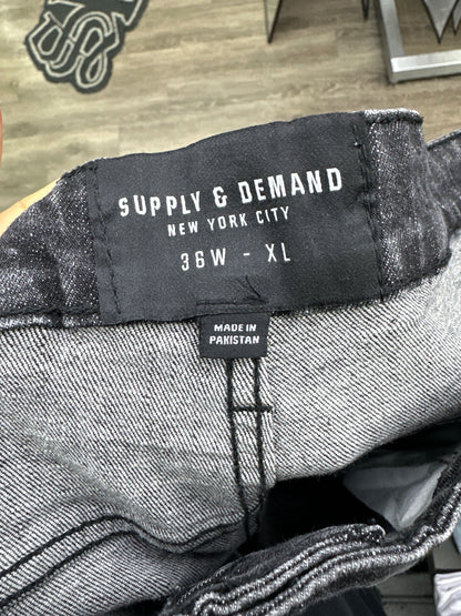 Supply & Demand Black Paint Splattered Black Pants Preloved
