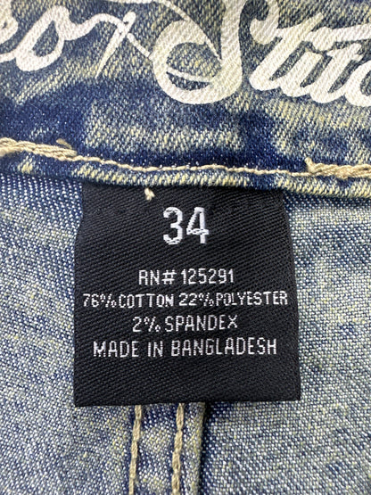 Retro Stitch Rhinestone Jean Shorts Preloved