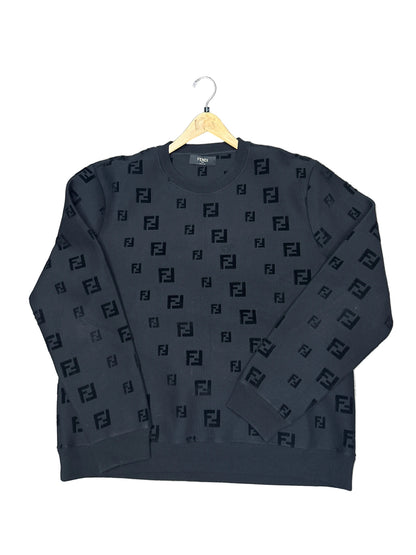Fendi Crewneck Black All Over FF Monogram Preloved