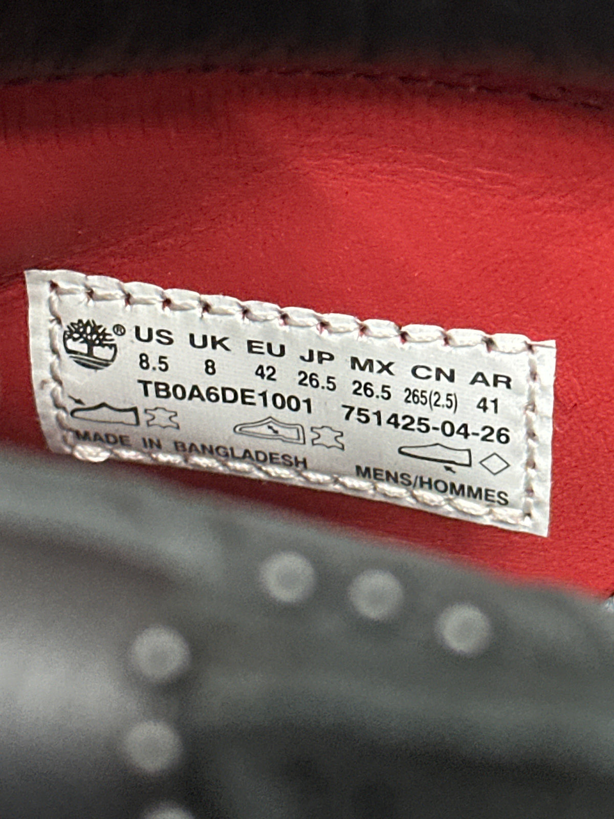 Supreme X Timberland Embossed Diamond Plate Black New