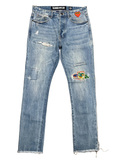 Billionaire Boys Club Patch Light Wash Jeans Preloved