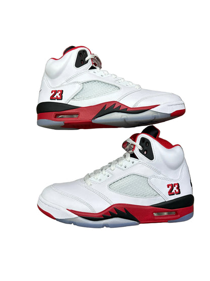 Jordan 5 Fire Red Black Tongue New
