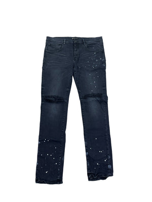 Purple Brand Black knee Blowout Jeans W/Paint Splatter Preloved