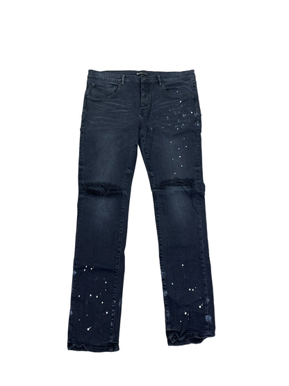 Purple Brand Black knee Blowout Jeans W/Paint Splatter Preloved