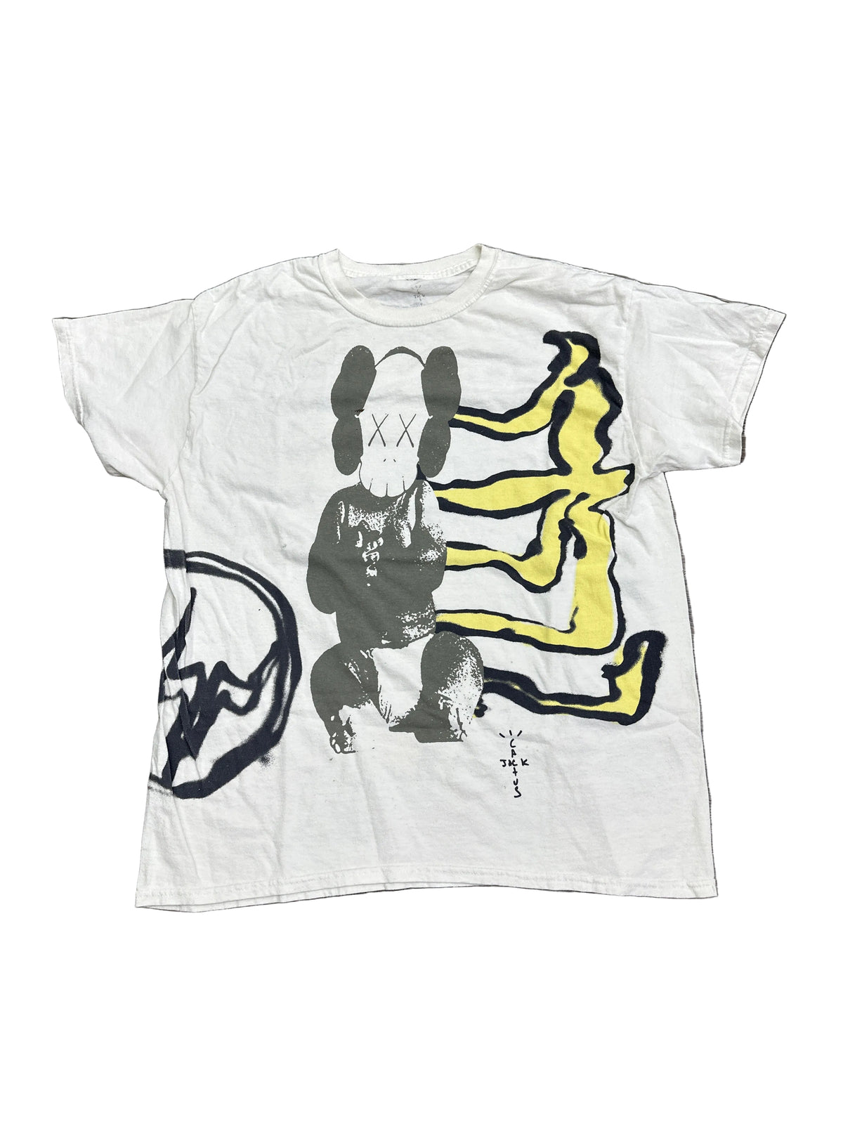 Travis Scott X Kaws White T-Shirt Preloved